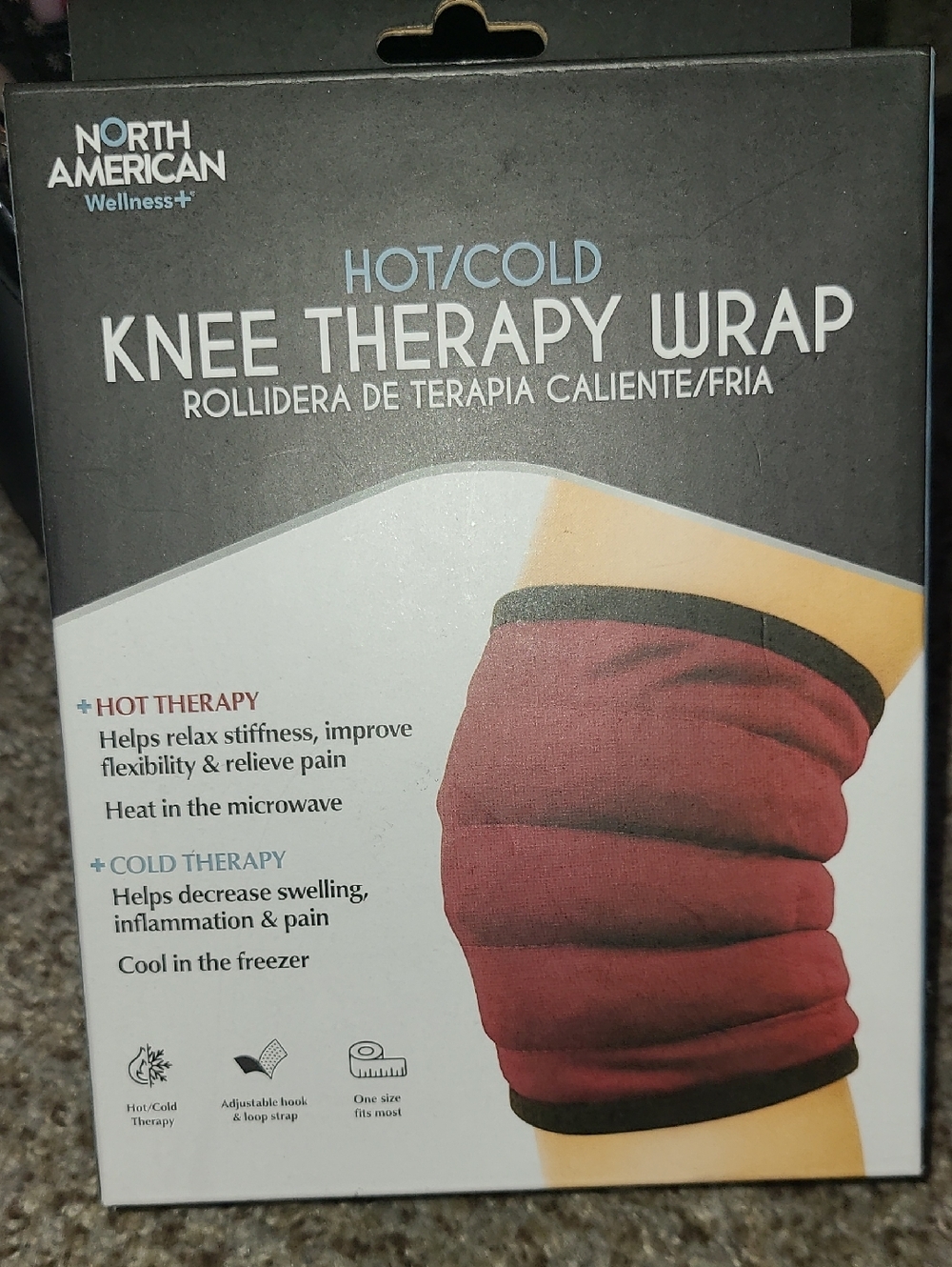North American Hot/Cold Knee Therapy Wrap - Wine Red